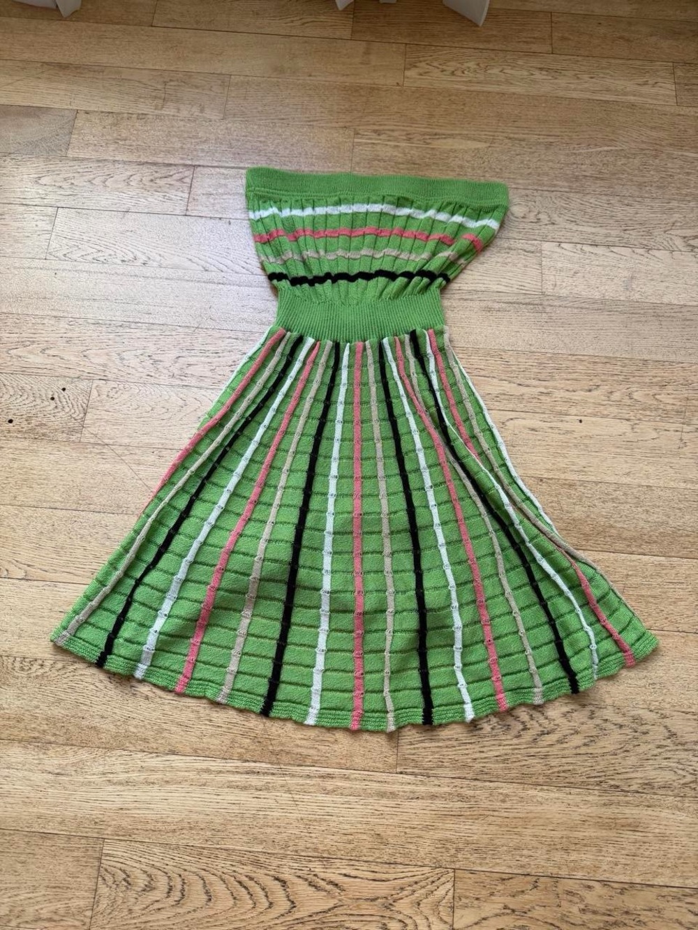 Y2K Bebe Green Strapless Knit Mini Dress Indie Sleaze Mcbling - Picture 3 of 6